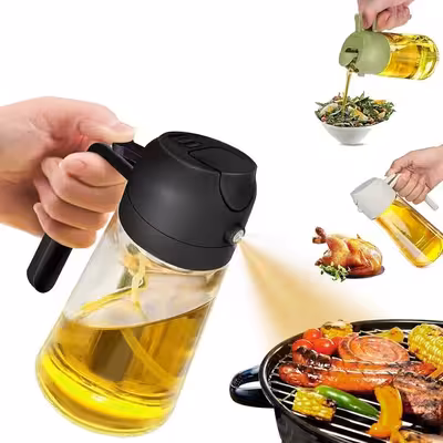 2 in 1 Oil Sprayer and Oil Dispenser Bottle